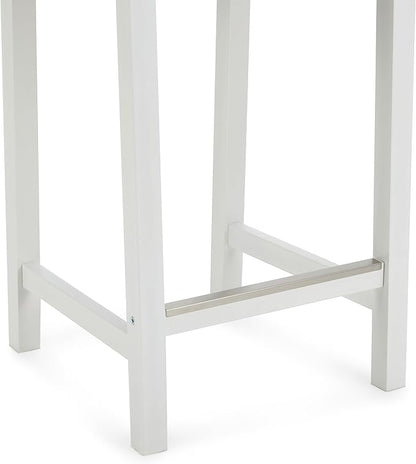 Amazon Basics Wooden Bar Stool with Backrest 24", White, 1 Unit