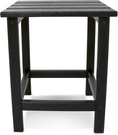 POLYWOOD Long Island 18" Side Table, Black