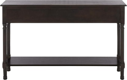SAFAVIEH Home Collection - Landers Dark Chocolate Console Table with 3 Basket Drawers and 1 Shelf, Farmhouse Accent Entryway Table (CNS5711F)