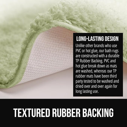 GORILLA GRIP Ultra Soft Plush Bathroom Rugs with Textured Rubber Backing, Absorbent Quick Dry Bath Mat, Machine Washable Shower Mats, Home Décor Accessories Bathmat Rug Essentials, 24 x 16 Sage