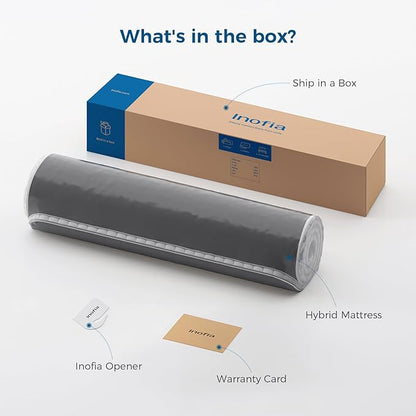 Inofia Queen Size Mattress, 14 inch Hybrid Queen Mattress in A Box,Ultra Comfort Memory Foam Layer, Medium Feels, Cooling Breathable Cover,Low Motion Transfer Supports for Any Sleep Position