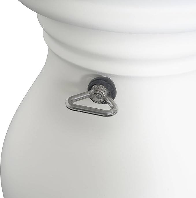 Christopher Knight Home Oriana MGO Outdoor Patio Side Table Umbrella Base, Heavy Duty Patio Umbrella Stand Outdoor Base with Hand-Turn Tightening Knob, Lounger Small Patio Coffee Table, White