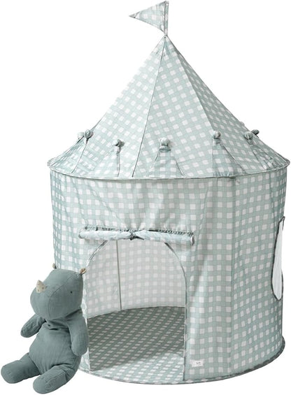 3 Sprouts Kids Play Tent - Sustainable Recycled Fabric – Fun Spacious Childs Playhouse for Indoor Games for Boys & Girls - Durable Fort Pop Up House for Toddlers & Children Age 3-10 - Gingham Blue