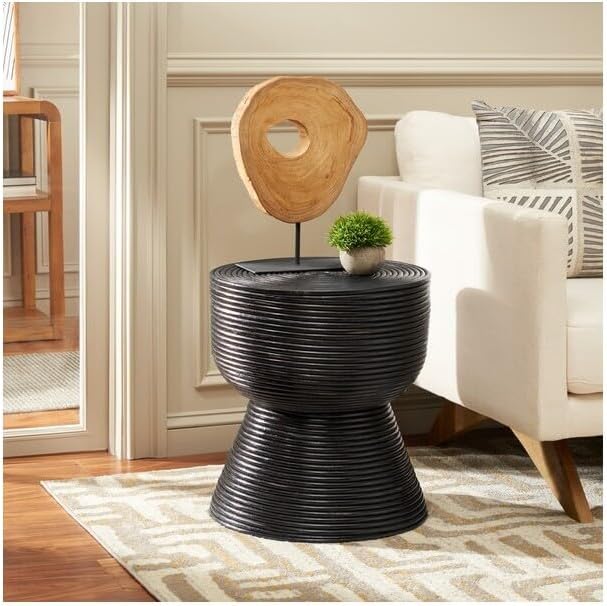 SAFAVIEH Home Collection Heimdall Distressed Black Accent Table for Living Room, Bedroom, Home Office, Foyer (Fully Assembled)
