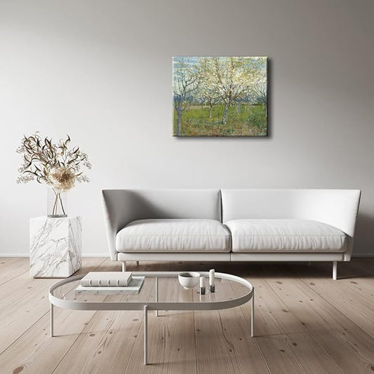 Wieco Art Large Canvas Prints Wall Art Orchard with Blossoming Apricot Trees Artwork of Van Gogh Famous Oil Paintings Reproduction Modern Classic Giclee Flowers Landscape Pictures for Home Decor