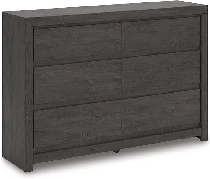 Signature Design by Ashley Parlayon Casual 6-Drawer Dresser with Safety Stop, Gray