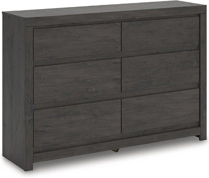 Signature Design by Ashley Parlayon Casual 6-Drawer Dresser with Safety Stop, Gray