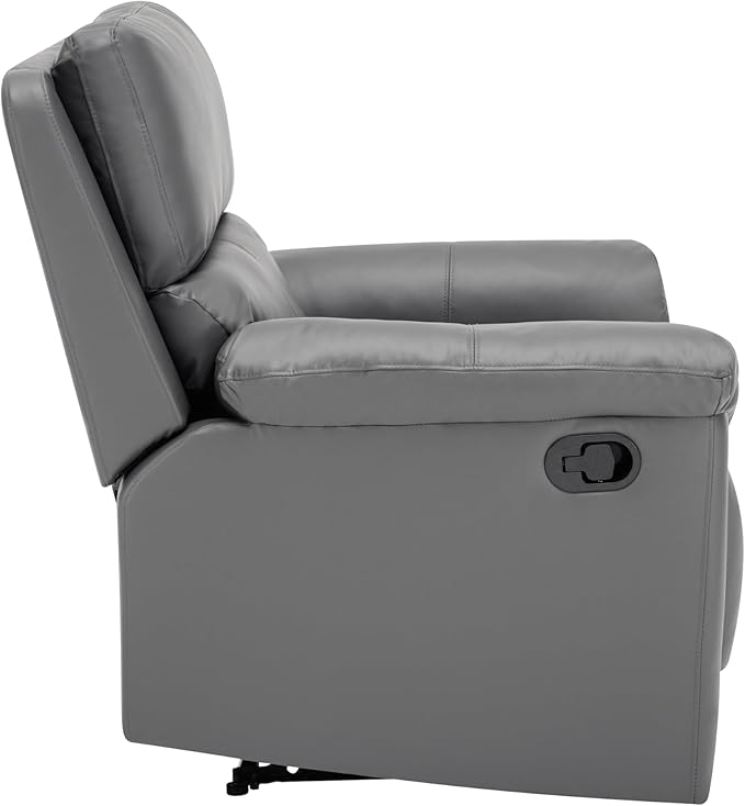 MINCETA Recliner Chairs,Modern 5" Wall Hugger Nursery Recliner with Overstuffed Arm and Back for Living Room,PU Leather in Gray