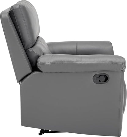 MINCETA Recliner Chairs,Modern 5" Wall Hugger Nursery Recliner with Overstuffed Arm and Back for Living Room,PU Leather in Gray