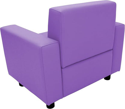 Factory Direct Partners SoftScape Inspired Playtime Classic Reading Chair, Children's Commercial-Grade Upholstered Furniture for Home, Daycare, Preschool, Library; Comfy Modern Design - Lavender