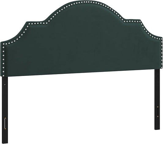 Hillsdale, Cynthia Upholstered Full/Queen Adjustable Headboard, Green
