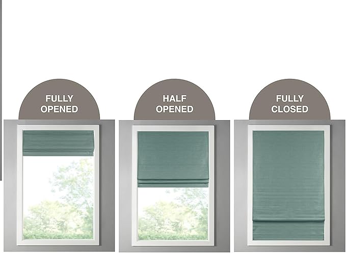 Madison Park Cordless Roman Shades Faux Silk Shade with Sheen 1-Panel Privacy, Room Darkening, Energy Efficient, Thermal Insulated Window Blind for Bedroom, Living Room Décor, 27"W x 64"L Como, Green