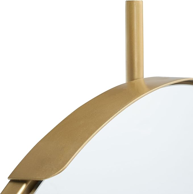 Safavieh Home Collection Orford Brass 30-inch Round Decorative Accent Wall Mirror for Bedroom Living Room Bathroom Entryway