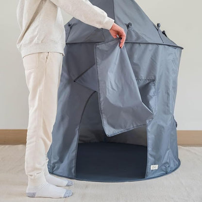 3 Sprouts Kids Play Tent - Sustainable Recycled Fabric – Fun Spacious Childs Playhouse for Indoor Games for Boys & Girls - Durable Fort Pop Up House for Toddlers & Children Age 3-10 - Blue