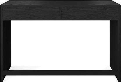 Martha Stewart Kayden Home Office Modular Desk with 2 Drawers in Black with Oil Rubbed Bronze Hardware