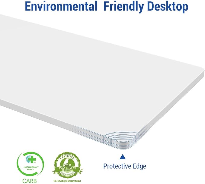 FLEXISPOT EN1 Whole-Piece Standing Desk 48 x 30 Inches Electric Height Adjustable Desks for Home Office Stand Up Desk (Silver Frame + 48 in White Top, 2 Packages)