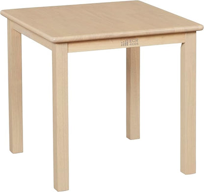 ECR4Kids 24in Square Hardwood Table with 22in Legs, Kids Furniture, Antique White