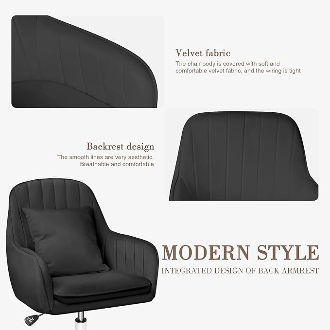 Cute Office Chair - Adjustable Task Chair, Modern & Comfortable, 360 Swivel, Mid Back, Suitable for Home Office & Living Room
