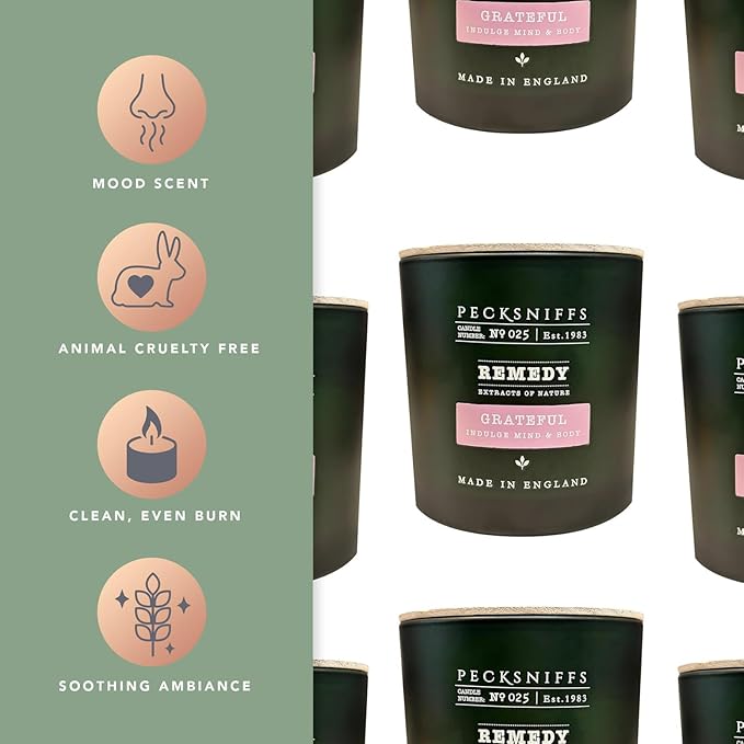 Pecksniff's Grateful Candle - 3 Wick, 19.4 oz, 550g - Grateful Fragrance - Long-Lasting, Relaxing Ambiance for Home Décor