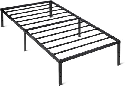 Amazon Basics Metal Bed Frame, Non-Foldable Platform Bed, Easy Assembly, Twin, 39W x 75L x 14H in, Black