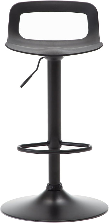 NOBPEINT Contemporary Chrome Air Lift Adjustable Swivel Bar Stool, Set of 4, Black