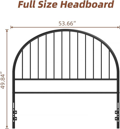 Weehom Full Size Headboard Only, Wrought Iron Black Headboard Full, Vintage Metal Headboard with Height Adjustable, Farmhouse HeadBoard