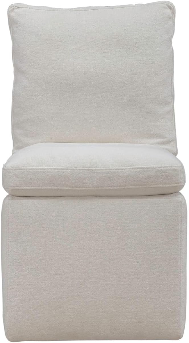 Liberty Furniture Accent Dining Chair with Castors - Squared Back - Ivory Upholstry