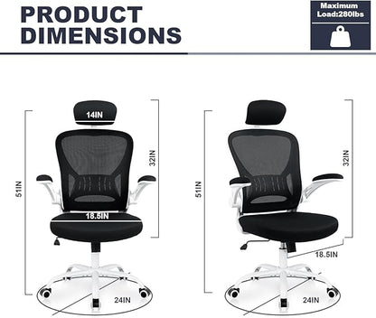 2 Pack Office Chair Ergonomic Desk Chair Comfort Adjustable Height with Wheels，Lumbar Support Mesh Swivel Computer Home Office Chair,Conference Room Chairs