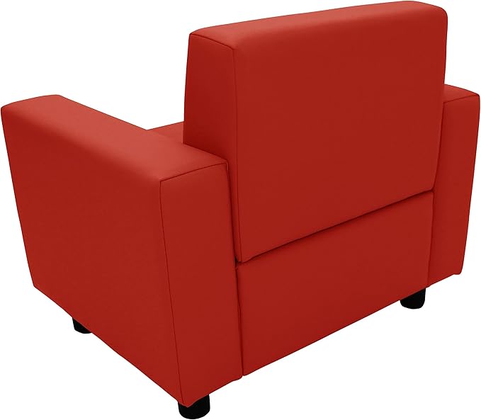 Factory Direct Partners SoftScape Inspired Playtime Classic Reading Chair, Children's Commercial-Grade Upholstered Furniture for Home, Daycare, Preschool, Library; Comfy Modern Design - Red, 14472-RD