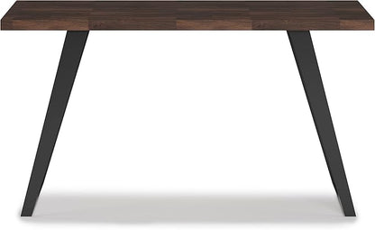 SIMPLIHOME Lowry SOLID WOOD and Metal Modern Industrial 54 inch Wide Home Office Desk, Writing Table, Workstation, Study Table Furniture in Distressed Charcoal Brown