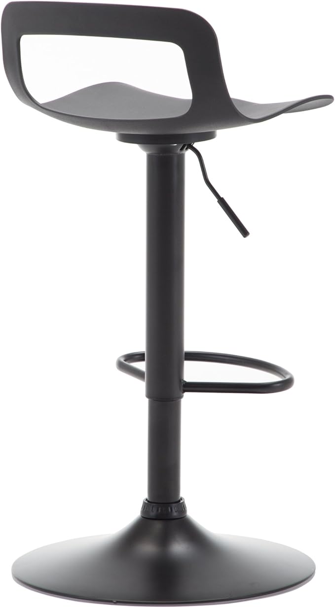 NOBPEINT Contemporary Chrome Air Lift Adjustable Swivel Bar Stool, Set of 4, Black