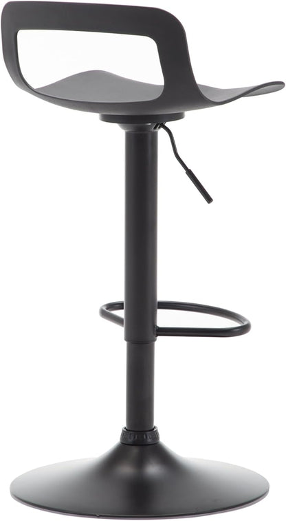 NOBPEINT Contemporary Chrome Air Lift Adjustable Swivel Bar Stool, Set of 4, Black