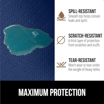 GORILLA GRIP DripGuard Shelf Liner, Non Adhesive Drawer and Kitchen Cabinet Protector, Slip Resistant BPA Free Smooth Surface Plastic Liners for Cabinets, Bathrooms, Closets, 17.5x120 Inch, Navy Blue