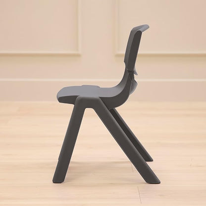 Stackable School Chairs, 12", Kids Furniture, Grey, 4-Pack