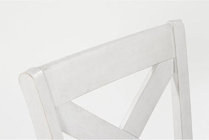 Signature Design by Ashley Robbinsdale Casual Upholstered Solid Wood Dining Chair with Nailhead Trim, Set of 2, White & Light Gray