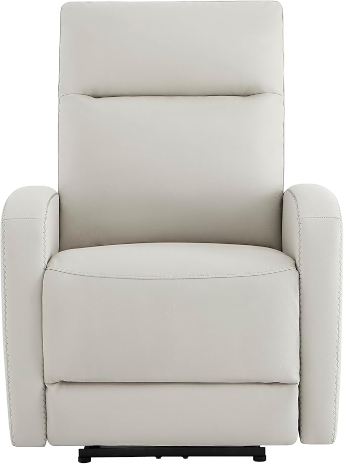 Watson & Whitely Power Recliner Chairs for Adults, Zero Wall Recliners W Power Headrest Type-C Charger, Small Faux Leather RV Recliners Home Theater Seating for Living Room, Cream