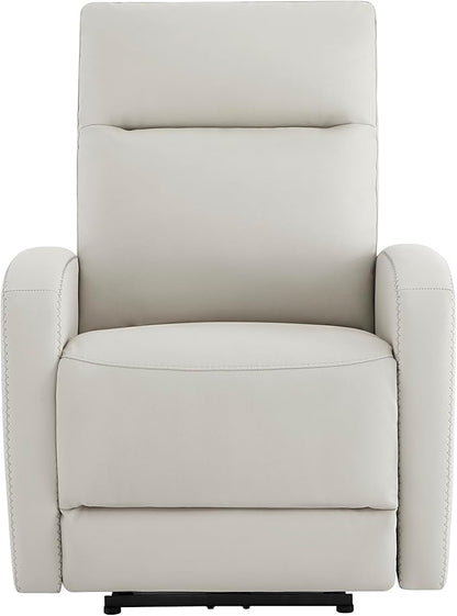 Watson & Whitely Power Recliner Chairs for Adults, Zero Wall Recliners W Power Headrest Type-C Charger, Small Faux Leather RV Recliners Home Theater Seating for Living Room, Cream