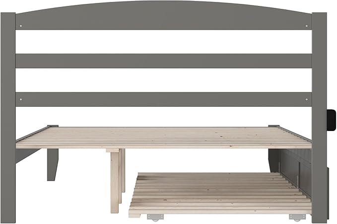 AFI, Warren Queen Platform Bed with Twin XL Trundle, Grey