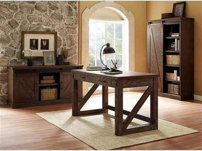 Martin Furniture Avondale Rustic Writing Desk Writing Table Wood Office Desk Brown (IMAE384)