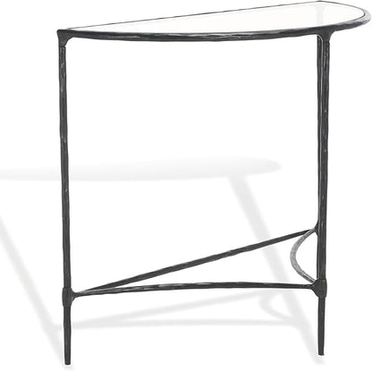 SAFAVIEH Couture Collection Isabellina Black & Clear Glass Half Moon Console Table