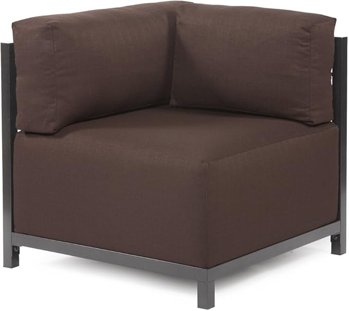 Howard Elliott Axis Chair with Cover for Both Indoor & Outdoor Seating, Cushioned Chair & Seating Titanium Frame Chair for Living Room, Office and Bedroom, 30.5 x 32.5 x 30 Inches, Sterling Chocolate