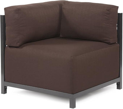 Howard Elliott Axis Chair with Cover for Both Indoor & Outdoor Seating, Cushioned Chair & Seating Titanium Frame Chair for Living Room, Office and Bedroom, 30.5 x 32.5 x 30 Inches, Sterling Chocolate
