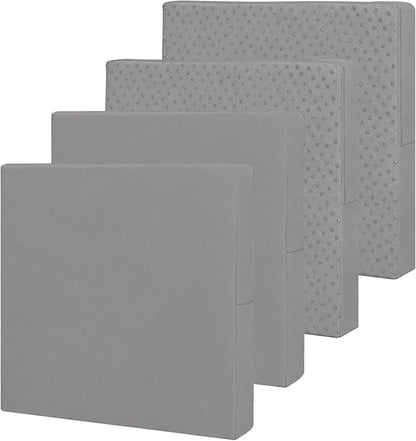 Easy-Going Waterproof Patio Cushion Covers 22x20x4 inch 4 Pack Replacement Non-Slip Outdoor Seat Cushion Slipcover with Zipper. Gray