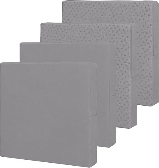 Easy-Going Waterproof Patio Cushion Covers 20x18x4 inch 4 Pack Replacement Non-Slip Outdoor Seat Cushion Slipcover with Zipper. Gray