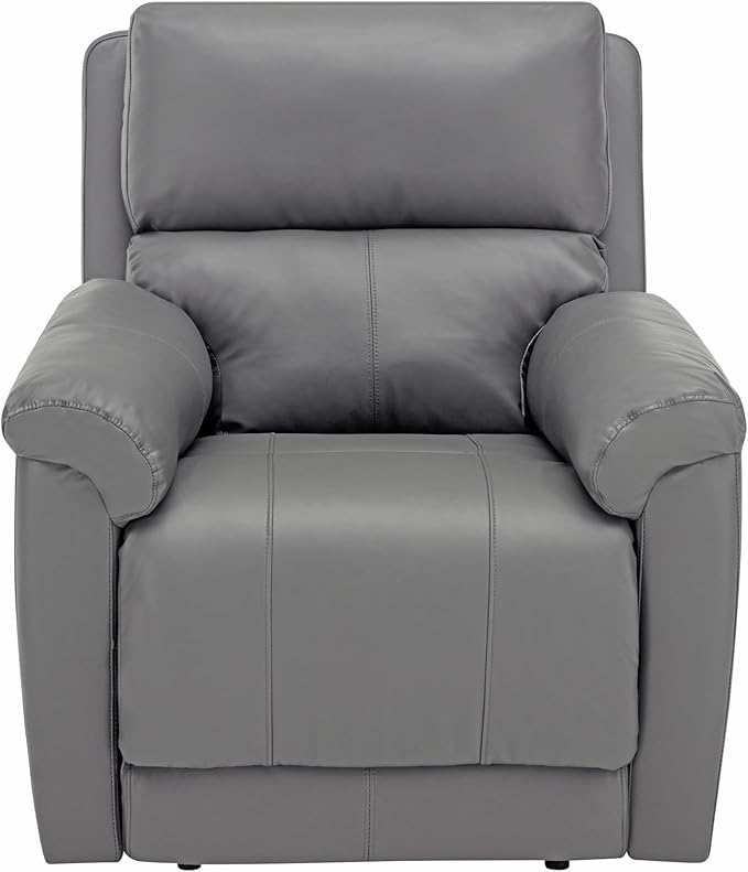 MINCETA Recliner Chairs,Modern 5" Wall Hugger Nursery Recliner with Overstuffed Arm and Back for Living Room,Set of 2,PU Leather in Gray