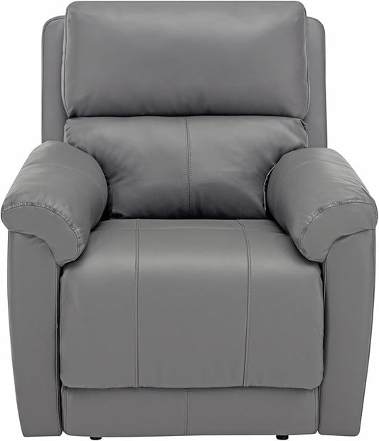 MINCETA Recliner Chairs,Modern 5" Wall Hugger Nursery Recliner with Overstuffed Arm and Back for Living Room,PU Leather in Gray