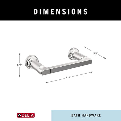 Delta Tetra (1-Pack) Toilet Paper Holder Polished Chrome Tissue Roll Holder for Bathroom Organization and Storage Pivoting Toilet Tissue Holder Wall Bathroom Accessories 78955