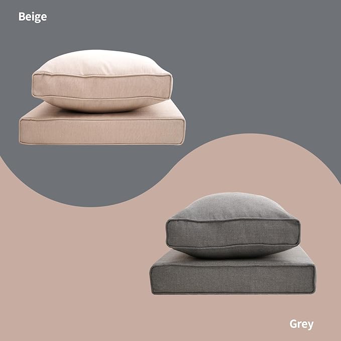 Patio Furniture Sofa Cushion Set Outdoor Living Deep Seating Cushions Thick Foam Replacement Cushion,23.6x23.6 Inch,Navy Blue