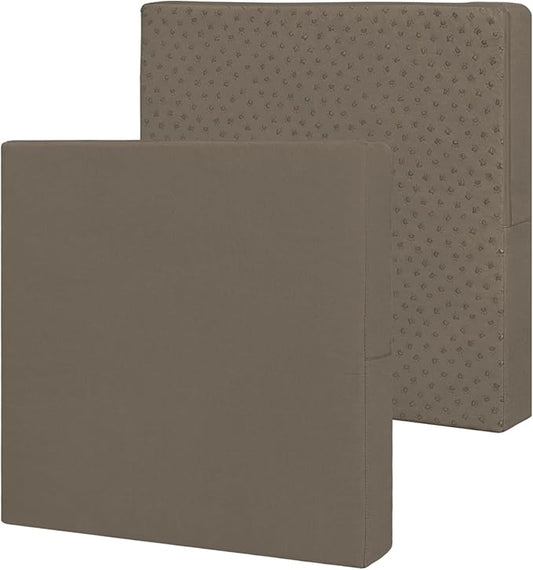 Easy-Going Waterproof Patio Cushion Covers ONLY Cover 24x24x4 inch 2 Pack Replacement Non-Slip Outdoor Seat Cushion Slipcover with Zipper. Taupe