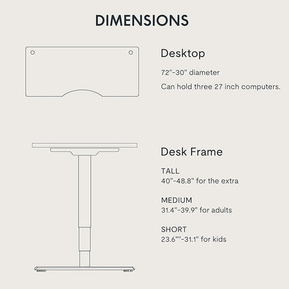 FlexiSpot E6 Bamboo 3-Stage Dual Motor 72 x 30 Electric Standing Desk Sit Stand Up Desk, Holds 220 lbs, Adjustable Height w/ Memory Presets, Solid Bamboo Curved Desktop & White Frame, Ships in 2 Boxes